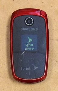Samsung SPH-M300 - Red and Black ( Sprint ) Cellular Flip Phone - READ - Picture 1 of 4