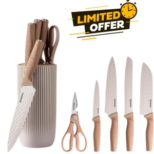 Kitchen Knife Set With Block,6-Piece Professional Chef Cooking Knives Set For... - Picture 1 of 7