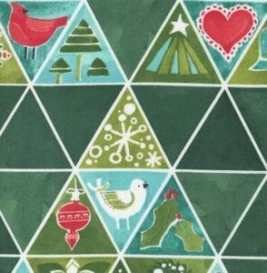 Fat Quarter Moda Winterly Christmas Tree Mosaic Geometric Spruce Cotton Fabric - Picture 1 of 4