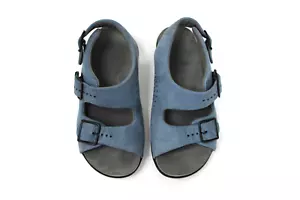 SAS Relaxed Natural Leather Slingback Comfort Walking Sandals Blue Women's 5 M - Picture 1 of 9