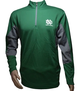 NORTH DAKOTA FIGHTING HAWKS M Medium Green Long Sleeve 1/4 Zip Pullover Shirt - Picture 1 of 6