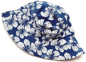 BLAU & WEISS BLUMENMÜTZE Herren 100 % Baumwolle Eimerkappe Reisen Strand Festivals S-XL - Bild 1 von 1