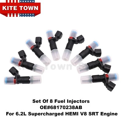 Set of 8 Genuine Mopar Fuel Injectors 68170238AB For 2015-2019 Dodge Hellcat - Image 1 of 4