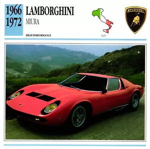 Lamborghini Miura, 1966-1972. Collectors Club card. Classic Cars - Picture 1 of 2