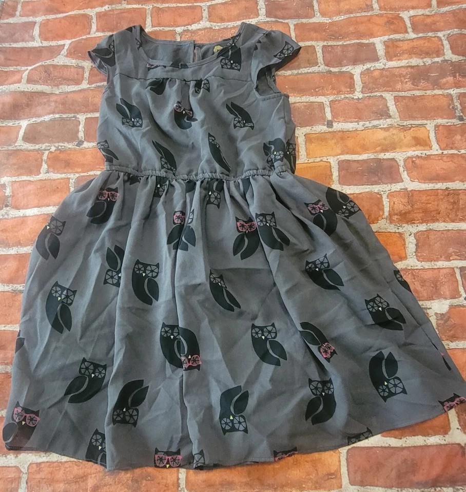 Vestido Total Girl Talla 10 12 10/12 Búho Gris Negro Funciona como un 8 En Mi Opinión  Foto 1 de 1