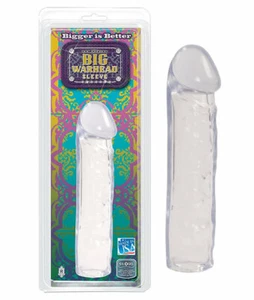 Big Warhead Extender Clear Penis Sleeve Stretchy Girth Cock Sheath Extension - Picture 1 of 9