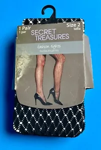 SECRET TREASURES FASHION TIGHTS SIZE 2 ONE PAIR BLACK - Picture 1 of 2