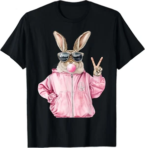 Cool Funny Easter Bunny Women Tshirts Graphic Tees for Girls t shirt - Picture 1 of 4