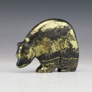 INDIANER ZUNI PYRIT BÄR FETISCH VON NELSON YATSATTIE   - Bild 1 von 7