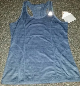NWT MSRP $40 REEBOK Womens Tank Yoga Running Shirt Sleeveless Wick Blue Tank M - Picture 1 of 10