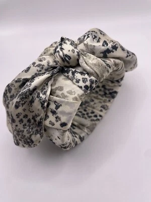 Snake Skin Silk Scarf Bracelet Chicos Hinged Cuff Black White Pattern New in Box - Image 1 of 4