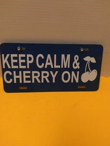 license plate Keep calm and cherry on aluminum license plate - Picture 1 of 12