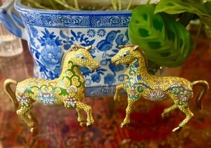 2 Exceptional cloisonné horses - Picture 1 of 7