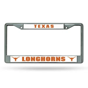 Texas Longhorns License Plate Frame Chrome - Picture 1 of 1