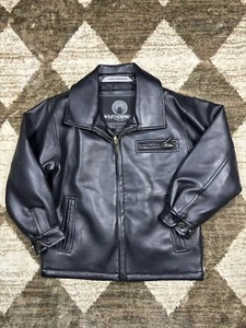 WEATHERPROOF Garment Kids Co Sz 5 PLEATHER FAUX LEATHER BLACK Moto Jacket Coat - Picture 1 of 6