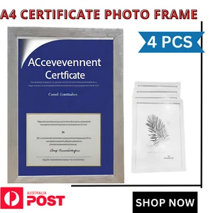A4 Certificate Photo Frame Modern Picture Documents Display Frames Melb - Picture 1 of 7