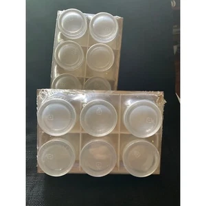 Wooden Clear Jars w/ Lids in Rack With 6 Glass 3 Oz Food Safe - Picture 1 of 4