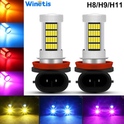 GLOFE 92SMD LED Fog Driving Light DRL Replace Bulbs H8 H9 H11 White Red Pink - Image 1 of 4