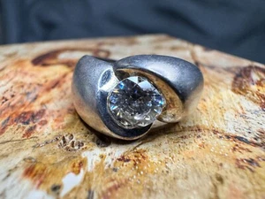 Diamonique sterling silver ring size 6 round cubic zirconia 4.8G - Picture 1 of 16