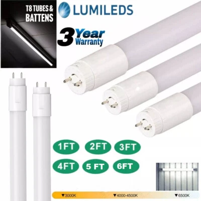T8 Fluorescent Replacement LED Tube Light 2FT 4FT 5FT 6FT Cool White Daylight - Image 1 of 4