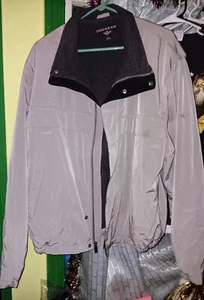 Vintage Dockers ~Men's Size XL~ Beige Bomber Full Zip Stain Defender Coat Jacket - Picture 1 of 3