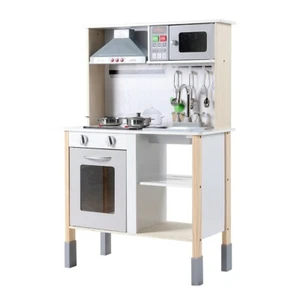 Keezi Kids Kitchen Play Set Wooden Pretend Toy Cooking Children Cookware Sink - Picture 1 of 8