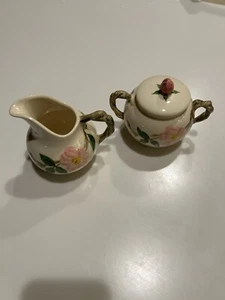 Vintage Franciscan Desert Rose Creamer And Sugar Set With Lid NICE - Picture 1 of 8