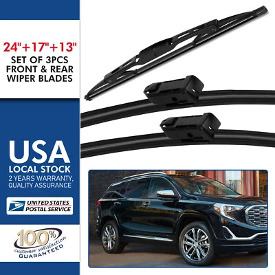 Set of 3 Windshield Wiper Blades For Chevrolet Equinox 2015-2017 (24"17"13" ) - Image 1 of 4