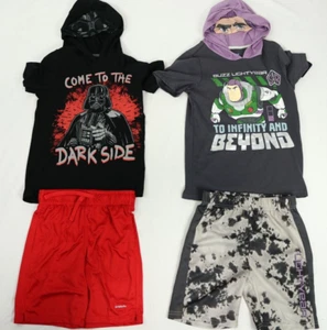 Star Wars Buzz Lightyear Boys 4 Pc Graphic T-Shirts Shorts Sets Size M/8 NEW - Picture 1 of 6