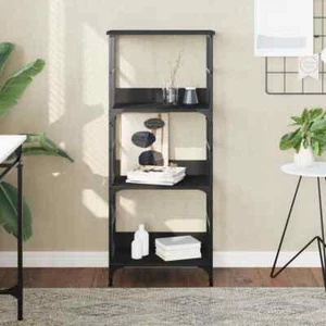 vidaXL Libreria Nera 50x33x117,5 cm in Legno Multistrato - Foto 1 di 10