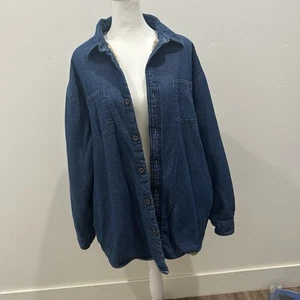 Wrangler Authentic Sherpa Lined Denim Shirt Jacket Shacket Size XL - Picture 1 of 14