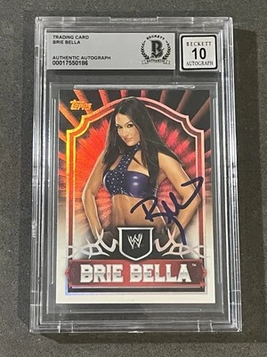 BRIE BELLA 2011 TOPPS WWE CLASSIC SIGNED AUTOGRAPHED CARD BAS GEM MINT 10 - Image 1 of 2