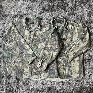 Lot Of (2) VTG Rattlers Brand RealTree Camo Flannel Chamois Shirts Mens 2XL - Picture 1 of 20