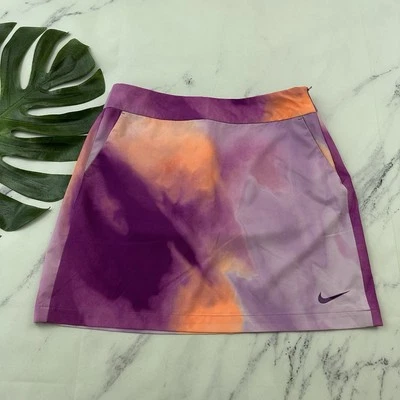 Falda Nike Golf Mujer Talla 6 Púrpura Naranja Tie Dye Tour Performance Foto 1 de 4