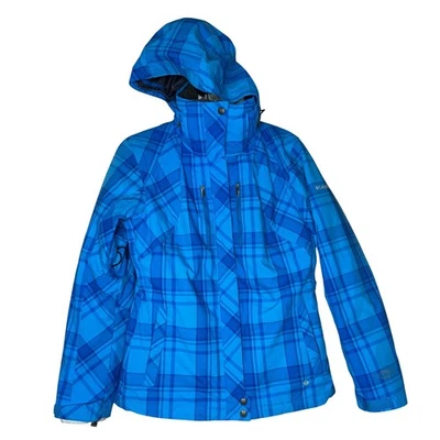 Columbia Whirlibird Omni Heat Plaid Ski Snowboard Jacket Women's Size S Blue - Image 1 of 4