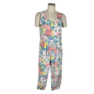 Vintage The Eagle's Eye Floral Jumpsuit Playsuit 80s 90s Shabby Chic Cotton S - Picture 1 of 9