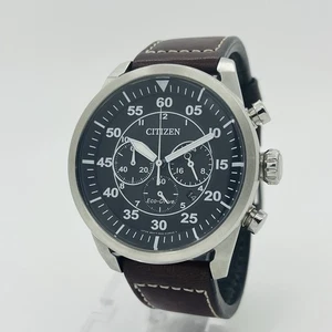 Orologio Citizen Avion Uomo Eco-Drive Quadrante Nero Cronografo Acciaio 45mm CA4210-24E - Foto 1 di 7