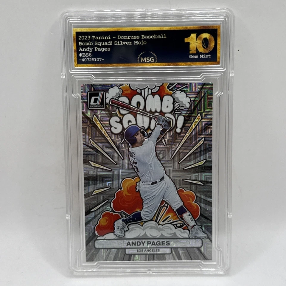 2023 Donruss Andy Pages Bomb Squad Silver Mojo Parallel Dodgers Graded 10 MLB - Image 1 of 2