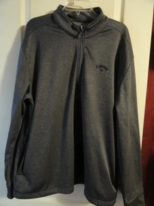 MENS CALLOWAY GRAY GOLF LOGO FLEECE 1/4 ZIP PULLOVER SWEATSHIRT SZ XXL POCKETS - Picture 1 of 8