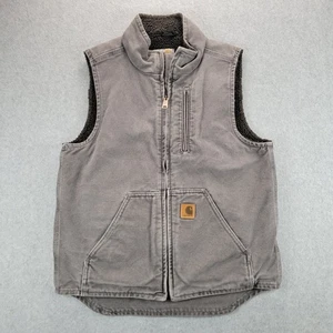 Carhartt Weste Herren Small grau Sherpa gefüttert 100% Baumwolle V33 GVL Distressed - Bild 1 von 7