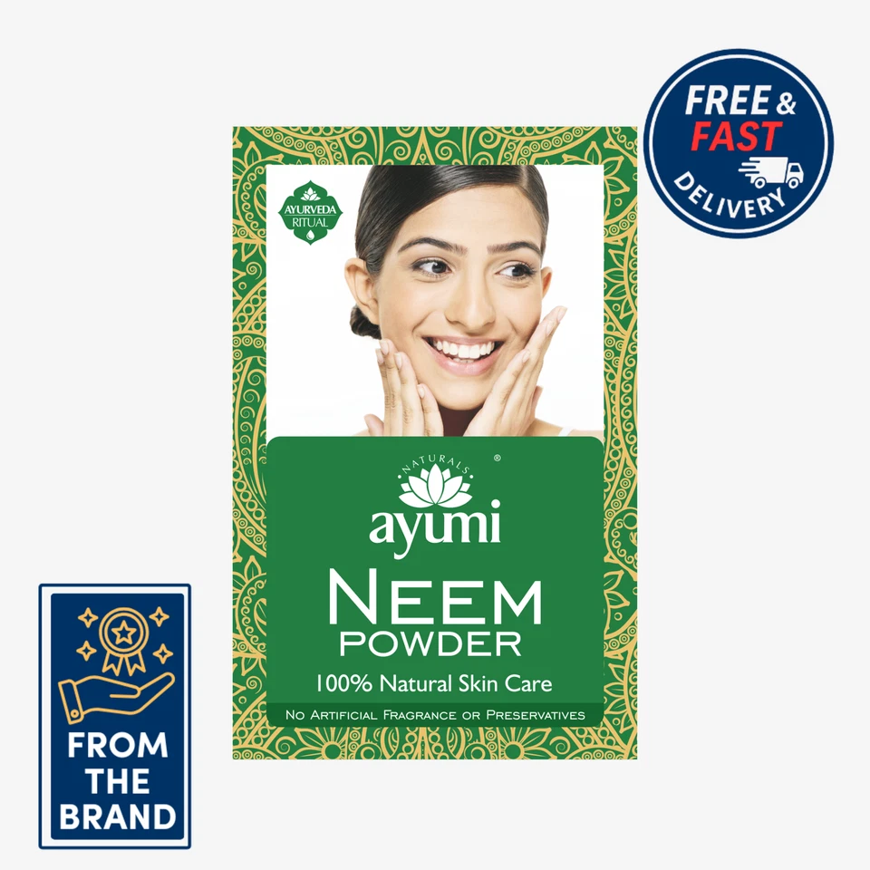 Ayumi Pure Neem Powder | Anti Ageing Effects | Soothes Irritated Skin | 100g