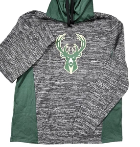 Milwaukee Bucks Fanatics Hoodie Herren XL grau grün NBA Sweatshirt Pullover - Bild 1 von 12