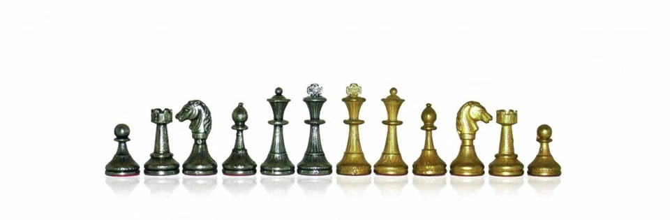 Italfama Oro & Argento Placcato Metallo Scacchi Pezzi, Hand-Finished, 4.8cm King - Immagine 1 di 1