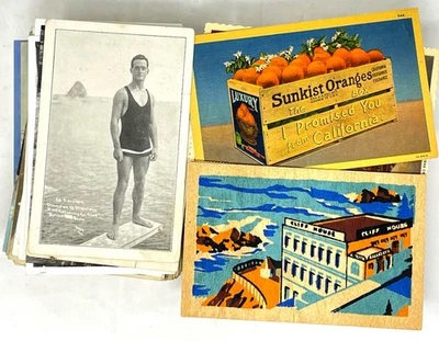 HUGE Lot 190 Antique Vintage Postcards CALIFORNIA State Wide 1910's and Later - Image 1 of 4