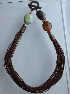 Collar SILPADA Multi Hilo Plata de Ley 925 Multi Piedra Marrón-Multi Foto 1 de 4