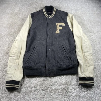 Vtg Abercrombie Fitch Letterman Jacket Mens XL Varsity Indian Falls Wool Leather - Image 1 of 4