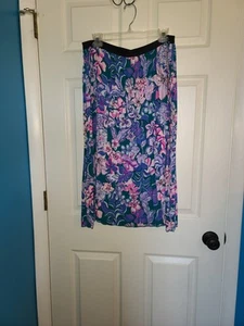 NWT Lilly Pulitzer Giavana Skirt Sz XL Tanzanian Teal Moonlight Garden #004207 - Picture 1 of 11