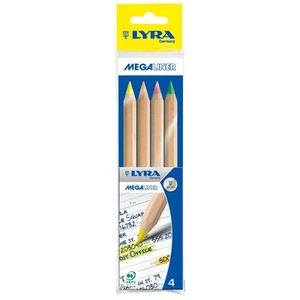 LYRA Megaliner Highlighter Pencils, Hexagonal, Thick, Natural, Plastic Bag, Asso - Picture 1 of 3