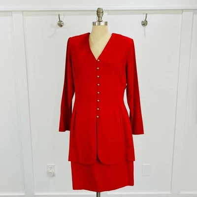 Vestido para mujer Jennifer James talla 12 rojo manga larga boda oficina fiesta elegante Foto 1 de 4