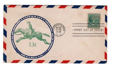 #818 Presidential Series 13c Millard Fillmore 1938 FDC - #15 Raley - Image 1 of 2
